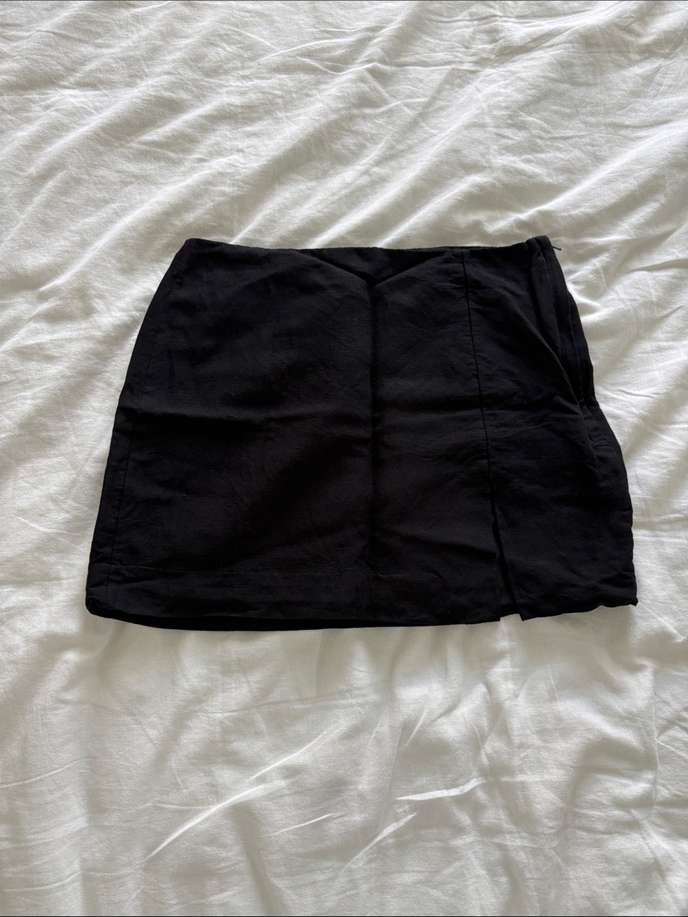 h&m linen blend skirt